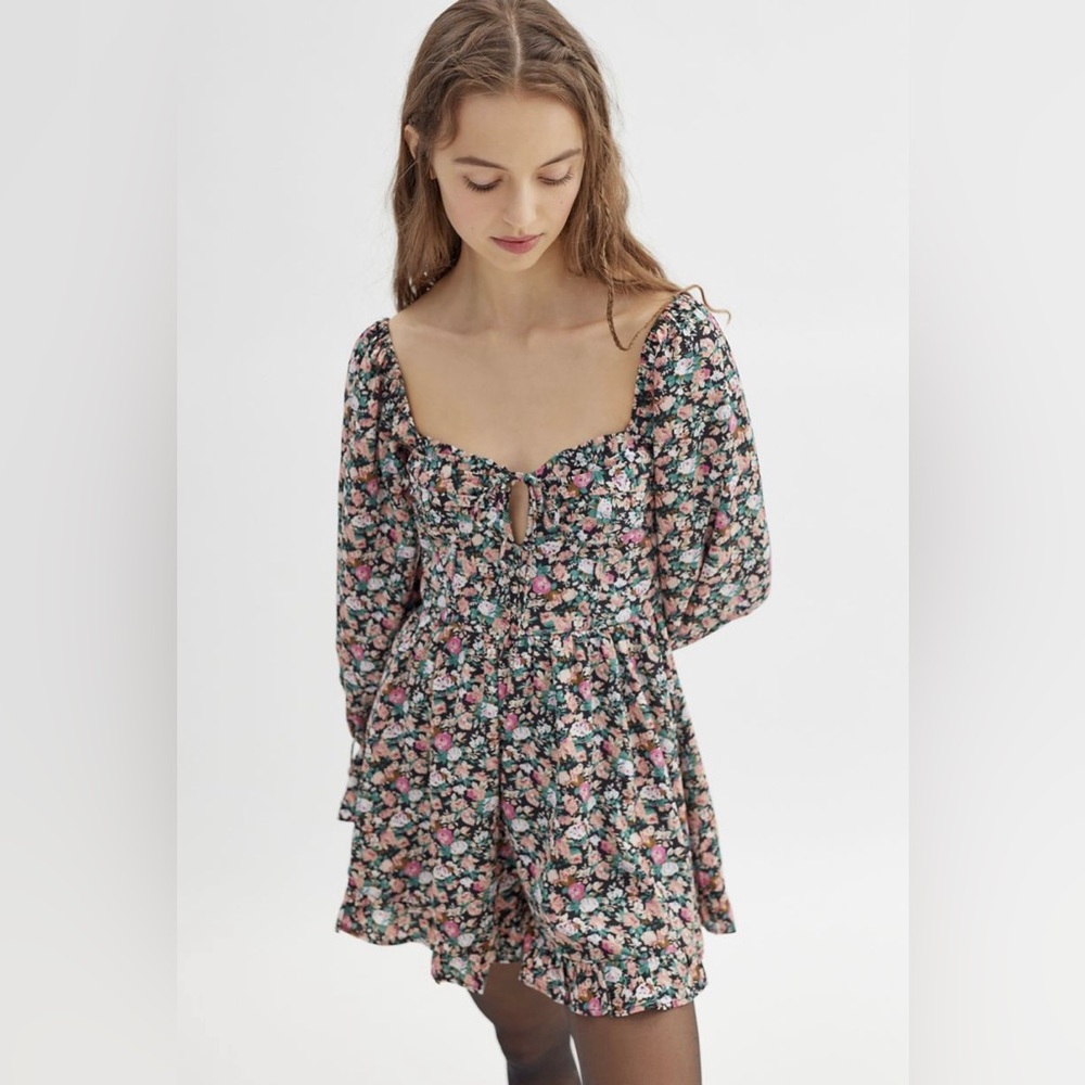 Floral long sleeve romper